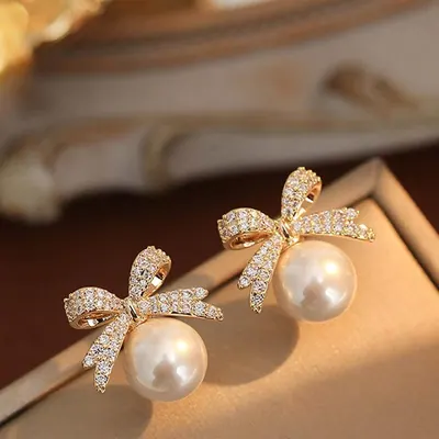 Korean Style Bow Earrings
